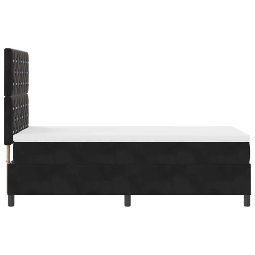 Box spring krevet s madracem Crna 100 x 200 cm Baršun - Crna 100 x 200 cm Kristal s dugmadima Cijena