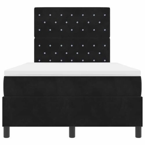 Box spring krevet s madracem Crna 120 x 190 cm Baršun - Crna 120 x 190 cm Kristal s dugmadima Cijena