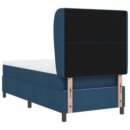 Box spring krevet s uzglavljem Plava 90 x 190 cm tkanina - Plava 90 x 190 cm Prošiveno gumbima Cijena