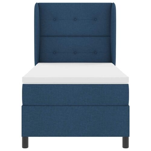 Box spring krevet s uzglavljem Plava 90 x 190 cm tkanina - Plava 90 x 190 cm Prošiveno gumbima Cijena