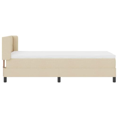 Box spring krevet s uzglavljem Krema 200 x 100 cm tkanina - Krema 100 x 200 cm Prošiveno gumbima Cijena