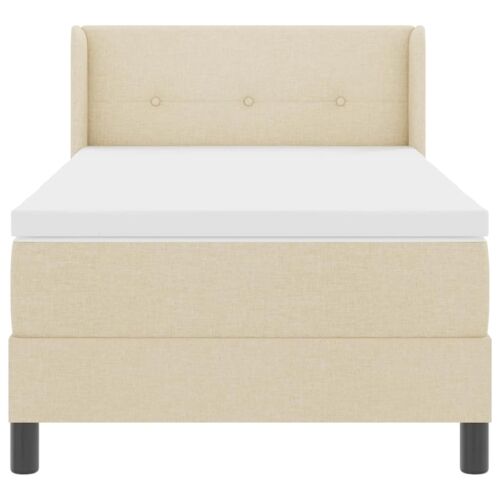 Box spring krevet s uzglavljem Krema 200 x 100 cm tkanina - Krema 100 x 200 cm Prošiveno gumbima Cijena