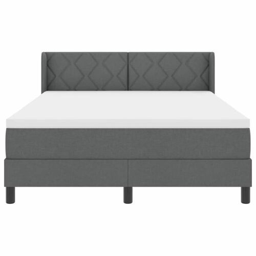 Box spring krevet Tamno siva 190 x 140 cm tkanina - Tamno siva 140 x 190 cm Dizajn s rombovima Cijena