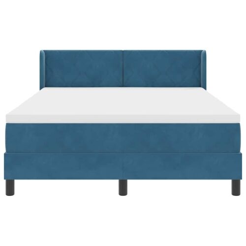 Box spring krevet Tamno plava 190 x 140 cm Baršun - Tamno plava 140 x 190 cm Dizajn s rombovima Cijena