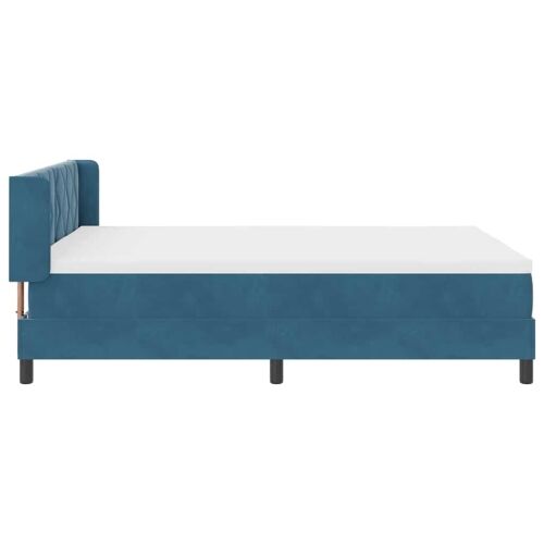 Box spring krevet Tamno plava 190 x 140 cm Baršun - Tamno plava 140 x 190 cm Dizajn s rombovima Cijena