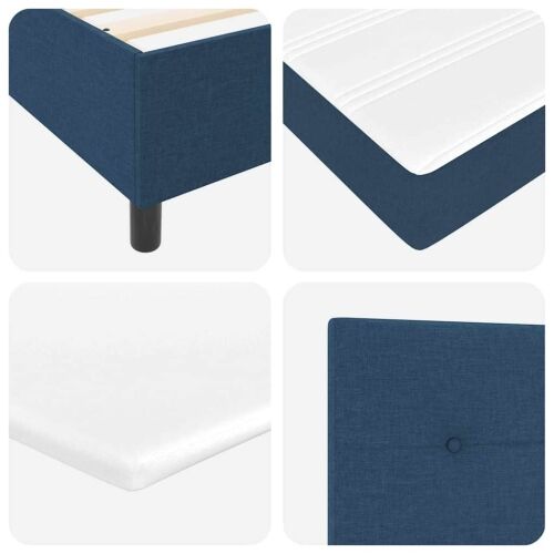 Box spring krevet s jastukom Plava 190 x 90 cm tkanina - Plava 90 x 190 cm Prošiveno gumbima Cijena
