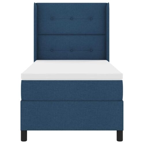 Box spring krevet s jastukom Plava 190 x 90 cm tkanina - Plava 90 x 190 cm Prošiveno gumbima Cijena