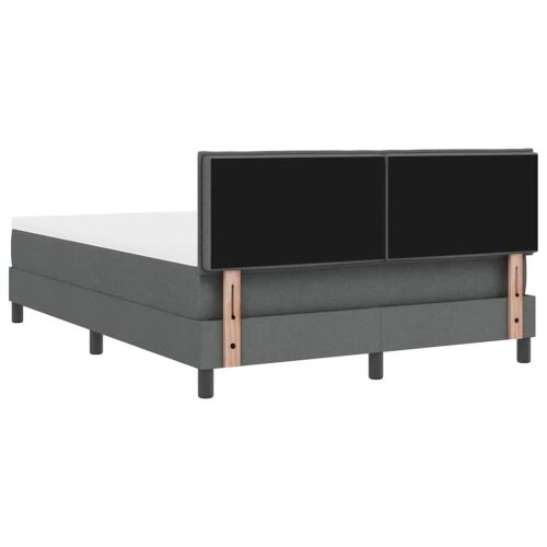 Box spring krevet Tamno siva 140 x 190 cm tkanina - Tamno siva 140 x 190 cm Dizajn s rombovima Cijena