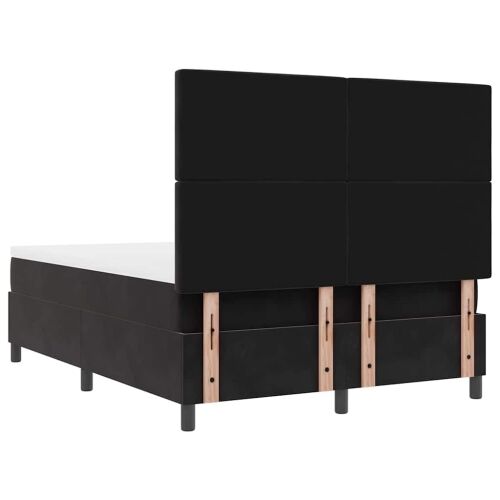 LED Box Spring Krevet s madracem Crna 140 x 190 cm Baršun - Crna 140 x 190 cm Kristal s dugmadima Cijena