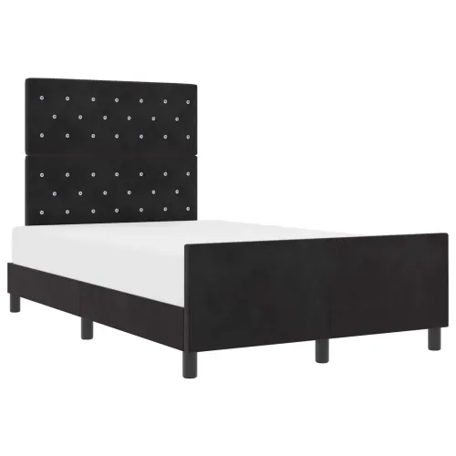Box spring krevet s uzglavljem Crna 120 x 200 cm Baršun - Crna 120 x 190 cm Kristal s dugmadima Cijena