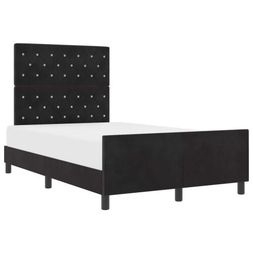 Box spring krevet s uzglavljem Crna 120 x 200 cm Baršun - Crna 120 x 200 cm Kristal s dugmadima Cijena