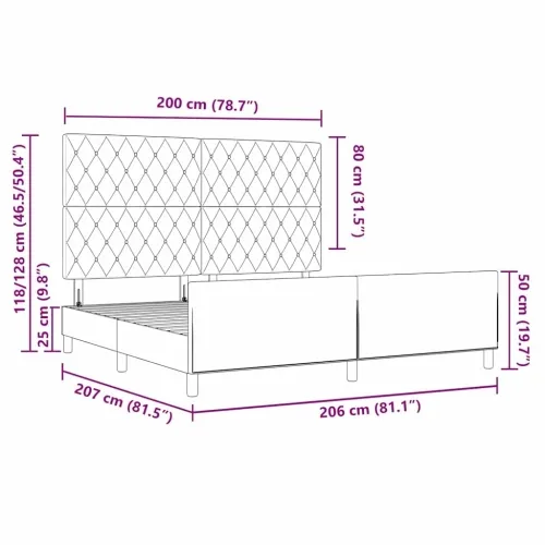 Box spring krevet s uzglavljem Crna 200 x 200 cm Baršun - Crna 200 x 200 cm Kristal s dugmadima Cijena