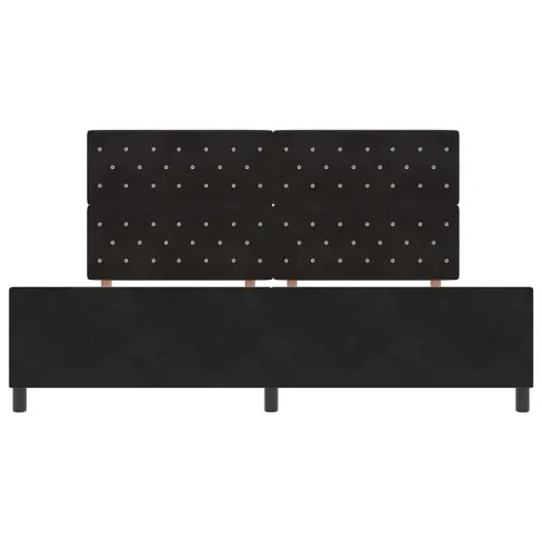 Box spring krevet s uzglavljem Crna 200 x 200 cm Baršun - Crna 200 x 200 cm Kristal s dugmadima Cijena