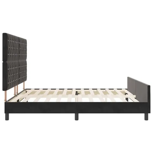 Box spring krevet s uzglavljem Crna 200 x 200 cm Baršun - Crna 200 x 200 cm Kristal s dugmadima Cijena