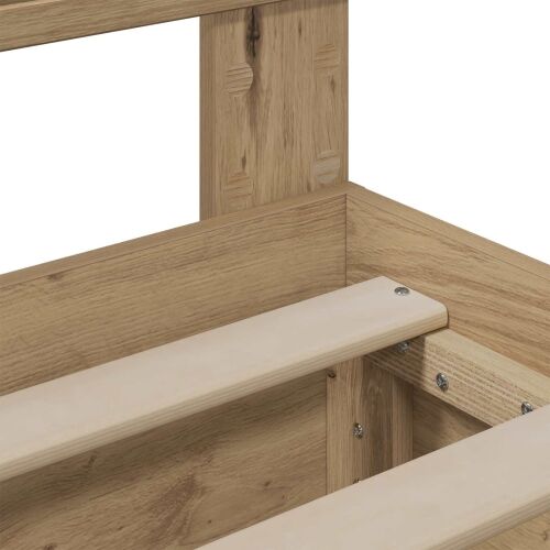 Bed Frame with Storage and Headboard Artisan Oak 160 x 200 cm Cijena