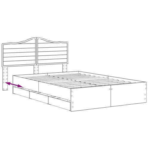 Bed Frame with Storage and Headboard Artisan Oak 140 x 190 cm Cijena
