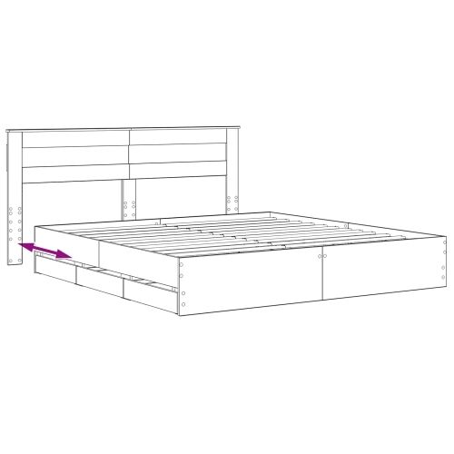 Bed Frame with Storage and Headboard Artisan Oak 180 x 200 cm Cijena