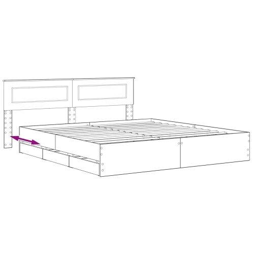 Bed Frame with Storage and Headboard Artisan Oak 180 x 200 cm Cijena