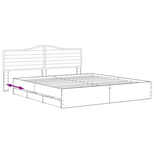 Bed Frame with Storage and Headboard Artisan Oak 180 x 200 cm Cijena