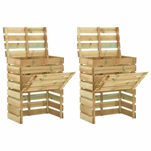 Komposter s letvicama 2 pcs Zelena 110 x 58 x 113 cm - 2 Cijena