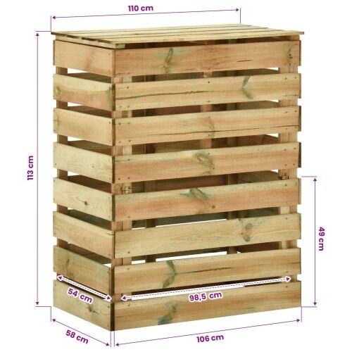 Komposter s letvicama 2 pcs Zelena 110 x 58 x 113 cm - 2 Cijena