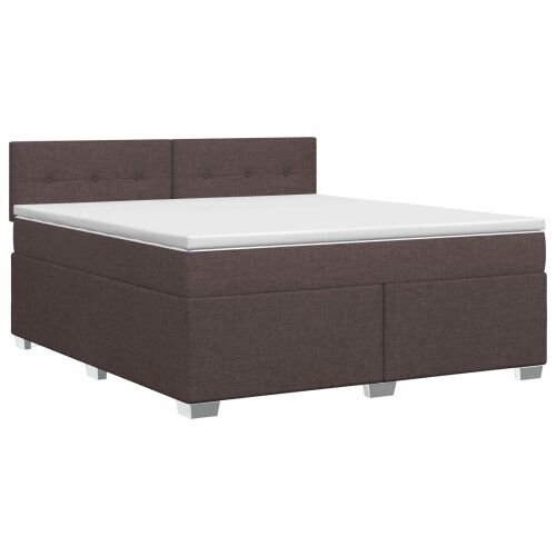 Boxspring krevet s madracem Tamno smeđa 160 x 200 cm Tkanina - Tamno smeđa 160 x 200 cm Prošiveno gumbima Cijena