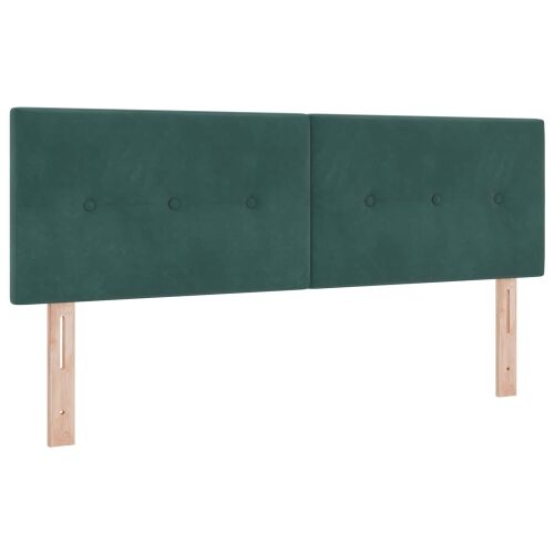 Boxspring krevet s madracem Tamnozelena 160 x 200 cm Baršun - Tamnozelena 160 x 200 cm Prošiveno gumbima Cijena