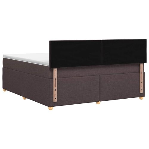 Boxspring krevet s madracem Tamno smeđa 160 x 200 cm Tkanina - Tamno smeđa 160 x 200 cm Prošiveno gumbima Cijena