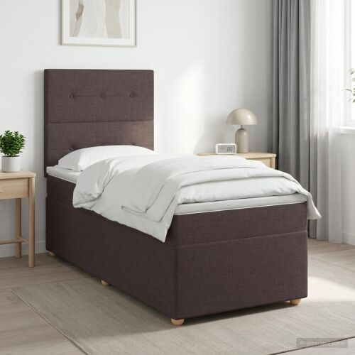 Boxspring krevet s madracem Tamno smeđa 80 x 200 cm Tkanina - Tamno smeđa 80 x 200 cm Prošiveno gumbima Cijena