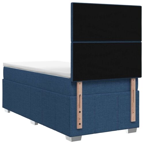 Boxspring krevet s madracem Plava 90 x 200 cm Tkanina - Plava 90 x 200 cm Prošiveno gumbima Cijena