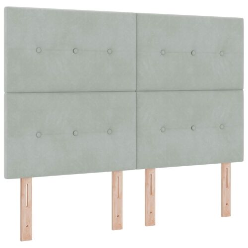 Boxspring krevet s madracem Svjetlosiva 160 x 200 cm Baršun - Svjetlosiva 160 x 200 cm Prošiveno gumbima Cijena