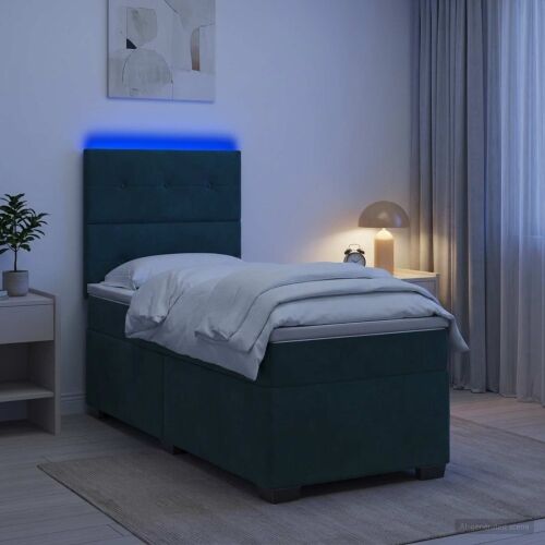 Boxspring krevet s madracem Tamnozelena 80 x 200 cm Baršun - Tamnozelena 80 x 200 cm Prošiveno gumbima Cijena