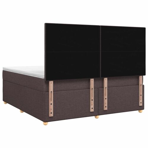 Boxspring krevet s madracem Tamno smeđa 160 x 200 cm Tkanina - Tamno smeđa 160 x 200 cm Prošiveno gumbima Cijena