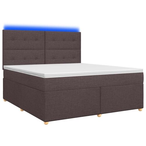 Boxspring krevet s madracem Tamno smeđa 160 x 200 cm Tkanina - Tamno smeđa 160 x 200 cm Prošiveno gumbima Cijena