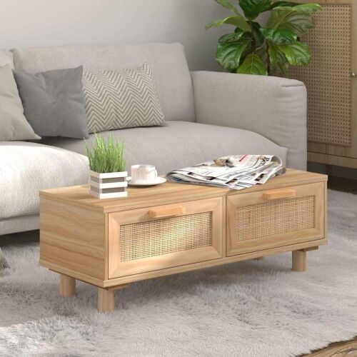 Stolić za kavu smeđi 80x40x30 cm konstruirano drvo i borovina - Smeđa 1 Smeđa Cijena