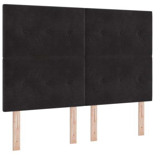 Krevet od pjene s madracem i LED-om Crna 160 x 200 cm Baršun - Crna 160 x 200 cm Prošiveno gumbima Cijena