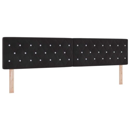 LED krevet za pohranu s madracem Crna 200 x 200 cm Baršun - Crna 200 x 200 cm Kristal s dugmadima Cijena