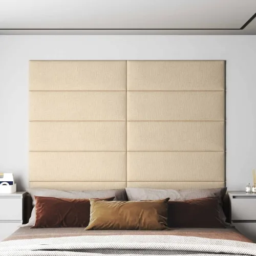 Zidna uzglavlja 12 kom. 90 x 30 cm Krema tkanina - Krema 90 x 30 cm Pravokutno Cijena
