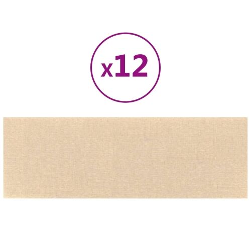 Zidna uzglavlja 12 kom. 90 x 30 cm Krema tkanina - Krema 90 x 30 cm Pravokutno Cijena