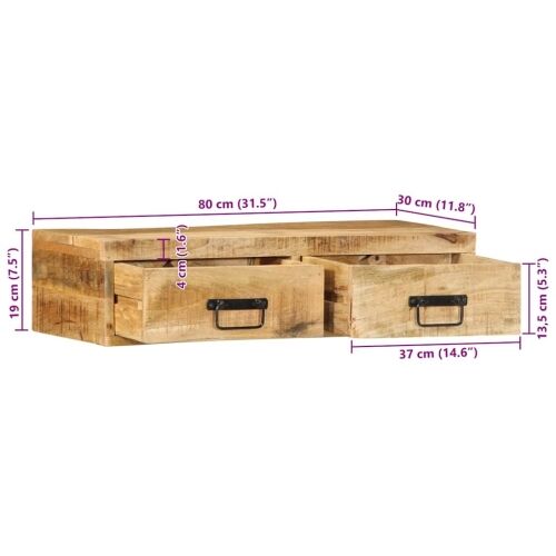 Zidni TV ormarić 80x30x19 cm Puno grubo drvo Mango - 80 x 30 x 19 cm 1 Grubo masivno drvo manga 80 x 30 x 19 cm Cijena