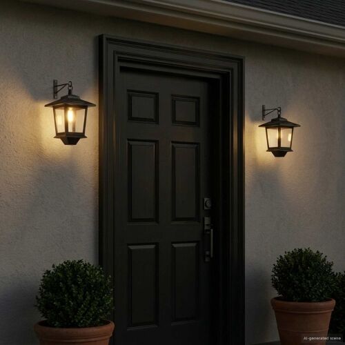 Lampa za zid 2 kom. Crna 19 x 14 x 25 cm Nehrđajući čelik i ABS - Zidna Cijena