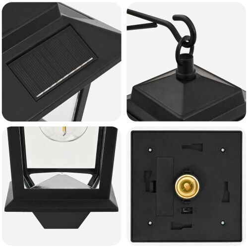 Lampa za zid 2 kom. Crna 19 x 14 x 25 cm Nehrđajući čelik i ABS - Zidna Cijena