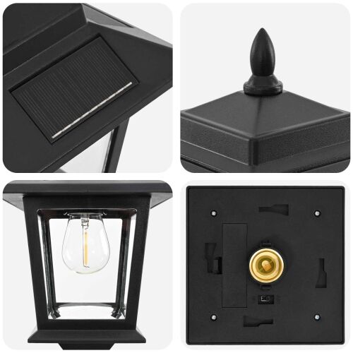 Set uličnih lampi with LED Bulb 2 kom. Crna 16 x 16 x 156 cm - Set Lanterne Cijena