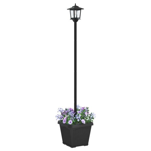 Solarna lampa s postoljem i saksijom Crna 32 x 32 x 158 cm - s saksijom Cijena