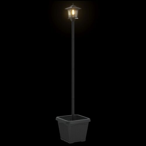 Solarna lampa s postoljem i saksijom Crna 32 x 32 x 158 cm - s saksijom Cijena