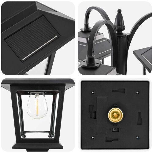 Lampa sa tri glave Crna 16 x 16 x 187 cm Aluminij i ABS - Lampion bez uzorka (bez lonca) Cijena