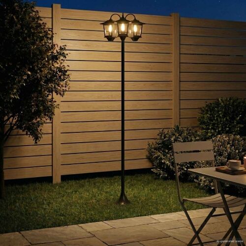 Lampa sa tri glave Crna 16 x 16 x 187 cm Aluminij i ABS - Lampion bez uzorka (bez lonca) Cijena