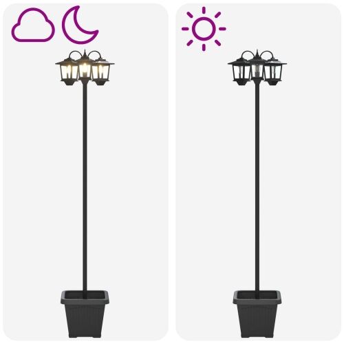Lampion sa 3 glave s posadnikom Crna 32 x 32 x 188 cm - Neuzorkovana lampion (s posudom) Cijena