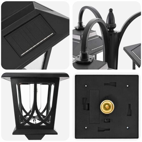 Lampa sa tri glave Crna 16 x 16 x 187 cm Aluminij i ABS - Sjenilo s uzorkom (bez posude) Cijena