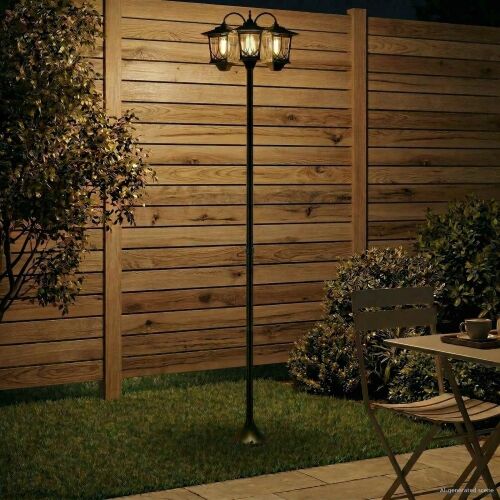Lampa sa tri glave Crna 16 x 16 x 187 cm Aluminij i ABS - Sjenilo s uzorkom (bez posude) Cijena